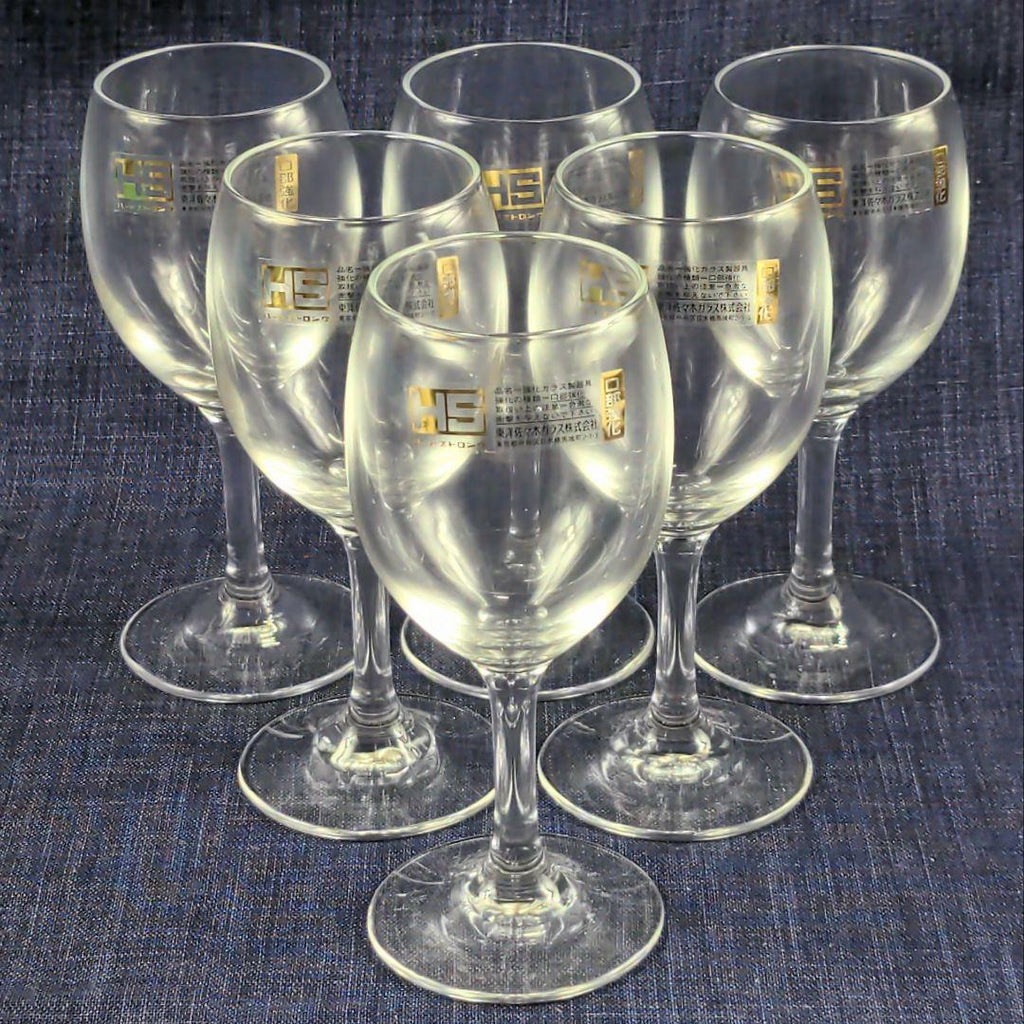 【西ドイツ製 パイルガラス】ワイングラス 6個セットグラス/カップ